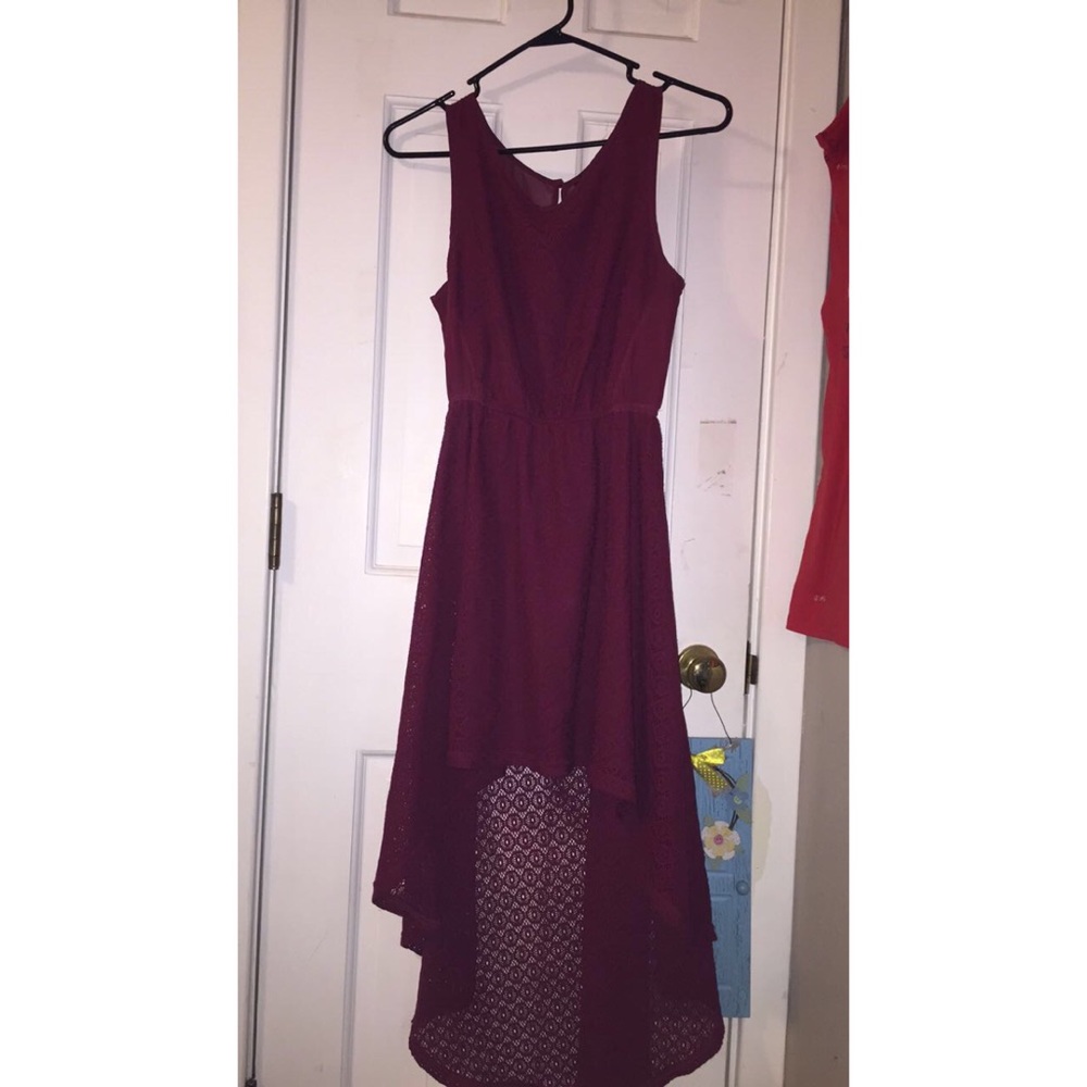 Maroon High-Low Dress